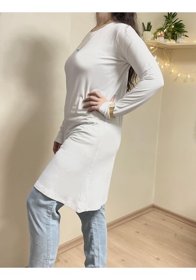 Kadın Uzun Kol Bisiklet Yaka Penye Tunik Içlik 001