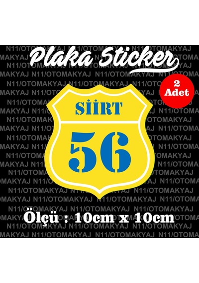 56 Siirt İl Şehir Plaka Sticker Futbol Spor Kulüb