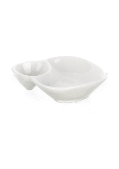 Ultraform Porselen İki Bölmeli Sosluk Std 11x8.5cm Beyaz