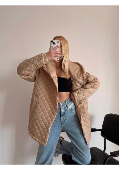 Ceyss Design Oversize Kapitone Kapşonlu Fermuar Ve Çıtçıt Kapama Ribana Kol Detaylı Elyaf Dolgulu Mont-bej Bej Ceyss Design Oversize Kapitone Kapşonlu Fermuar Ve Çıtçıt Kapama Ribana Kol Detaylı Elyaf Dolgulu Mont-bej Bej