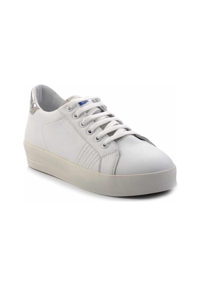 Bambi Beyaz Lame Leather Kadın Sneaker K01102100103 Beyaz
