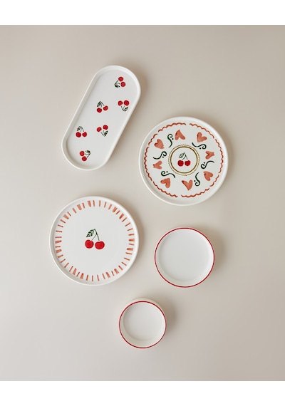 English Home Cherry Seramik Kahvaltı Takımı 14 Parça 6 Kişilik Kırmızı