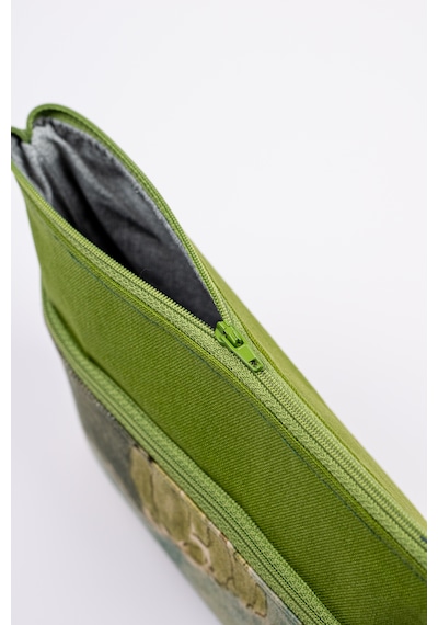 Fabric Craft Bag El Çantası Fermuarlı Çok Amaçlı Yeşil