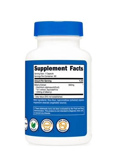 Nutricost Bilberry 1200 Mg Ekstresi 90 Kapsül Yaban Mersini Takviye Edici Gıda