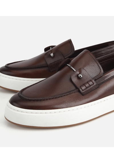 Hotiç Erkek Deri Kahverengi Metal Detaylı Günlük Loafer 02ayh320290a480 02ayh320290a480 Kahverengi