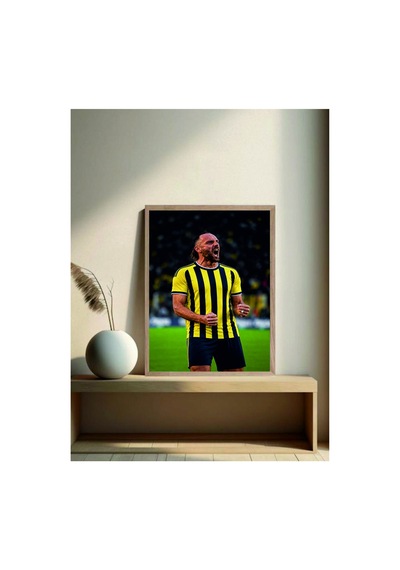 Poster Sarı Lacivert Vedat Muriç Ahşap Çerçeveli Tek Parça Futbol Tablo Çok Renkli - 911984633 Çok Renkli
