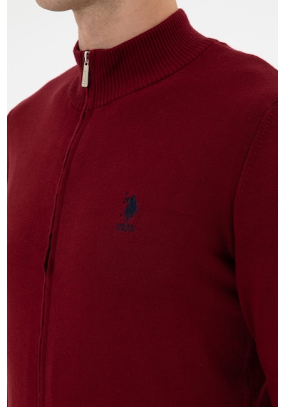 U.S. Polo Assn. Erkek Slim Fit Bordo Triko Hırka 50313684-VR014