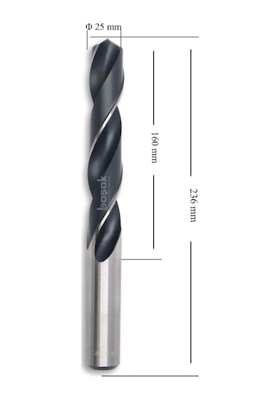 MTE 25 mm Taşlanmış Metal Matkap Ucu HSS DIN 338