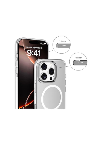 Apple iPhone 16 Pro Uyumlu Şeffaf Magsafe Şarj Özellikli Kamera Çıkıntılı Telefon Kılıfı