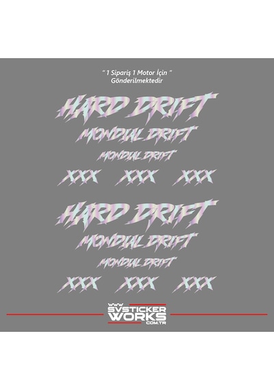 Mondial Drift L Sticker Xxx Full Sticker Set Dekor Modeli Hologram