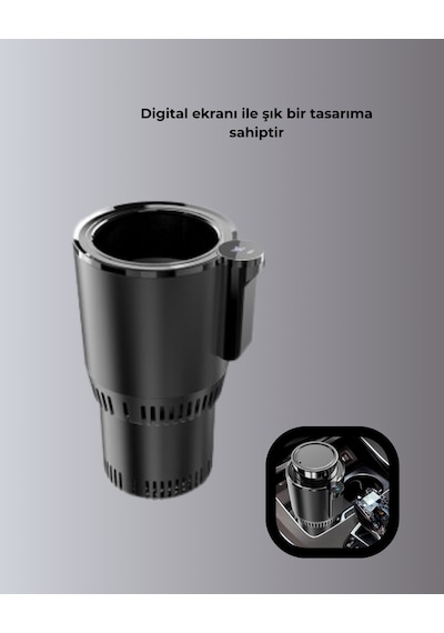 Techmrt Araba Bardaklığı Isıtma Soğutma Ayarlı Çakmak Girişli Akıllı Model Çok Renkli