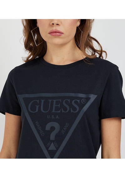 Guess Adele Regular Fit Önde Logolu Kadın T-shirt V2yı07k8hm0 Lacivert