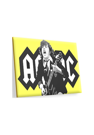 Cakasepetim Acdc Angus Young Sarı Zemin Ahşap Mdf Tablo