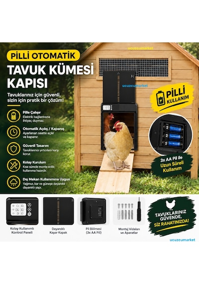 Digital Otomatik Kümes Kapısı Pilli