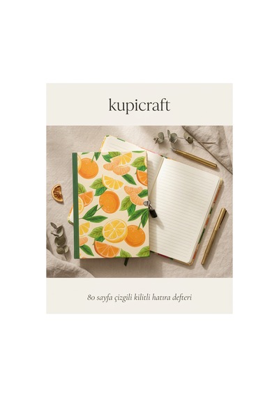 14x20 Sarı Limon Desenli Kilitli Günlük 80 Sayfa -ajanda - Planner - Not Defteri-günlük Sarı - 937187291 Sarı