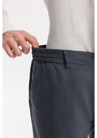 Avva Erkek Antrasit Beli Lastikli %100 Keten Relaxed Fit Şort B003732 Avva Erkek Antrasit Beli Lastikli %100 Keten Relaxed Fit Şort B003732