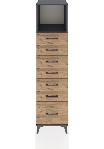 Hyperion Dolap Tek Raflı 7 Çekmeceli 44x44x182 Antrasit-çam Antrasit Hyperion Dolap Tek Raflı 7 Çekmeceli 44x44x182 Antrasit-çam Antrasit