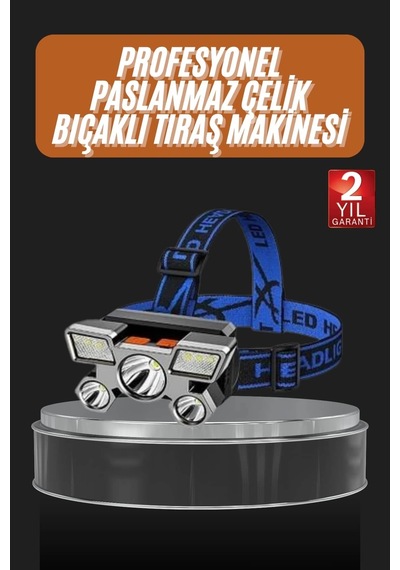 Mey İthalat El Feneri Süper Kafa Lambası 4 Modlu 5 Led Kafa Feneri