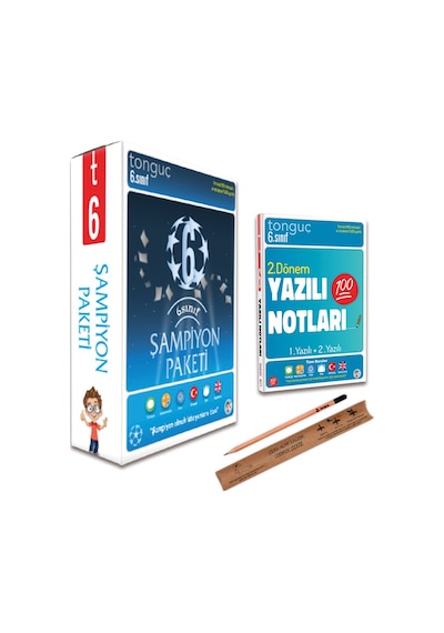 Tonguç 6. Sınıf Şampiyon Paketi Tüm Dersler 2. Dönem Yazılı Notları Set - 7 Kitap