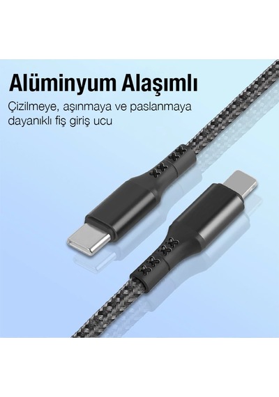 Ally 1mt 27w Type-c To iPhone Uyumlu Lightning Süper Hızlı Data Ve Şarj Kablosu Akım Ve Isı Korumalı Halat- 5775