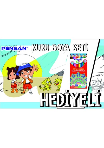 30x120 Boyama Rulosu Yaman Safaride + Pensan 12'li Kuru Boya Kalemi