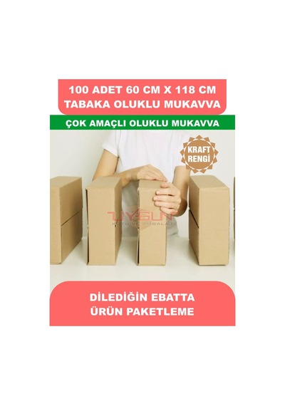 100 Adet 60cm X 118cm Baskısız Tabaka Oluklu Mukavva, Çocuk Etkinlik Kartonu, Maket Kartonu, Kargo Kartonu