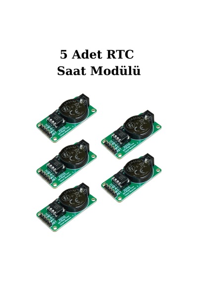 5 Adet Ds1302 Rtc Gerçek Zamanlı Saat Modülü Pil Dahil