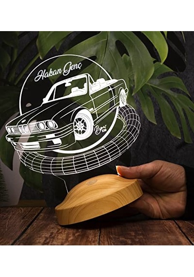 Bmw E30 Cabrio Bmw Logolu Hediye 3d Led Lamba Bmw Hayranına Hediye Çok Renkli