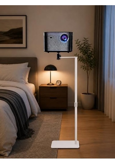 63-120 Cm Ayarlanabilir Zemin Tipi Projektör Standı, Beyaz 1