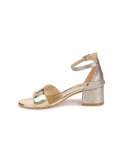 Kiko Kids 768 Ayna Kum Günlük Kız Çocuk 3 Cm Topuklu Ayakkabı Altın 001