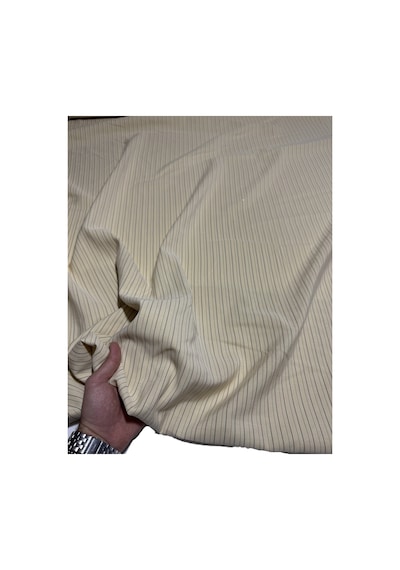 Premium Tencel Cupro Çizgili Kumaş En 140 Cm Yumuşak Ve Dökümlü Sarı