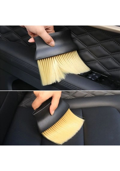 Yumuşak Kıllı Ve Ergonomik Saplı Araç İçi Detaylı Toz Temizleme Fırçası Gri