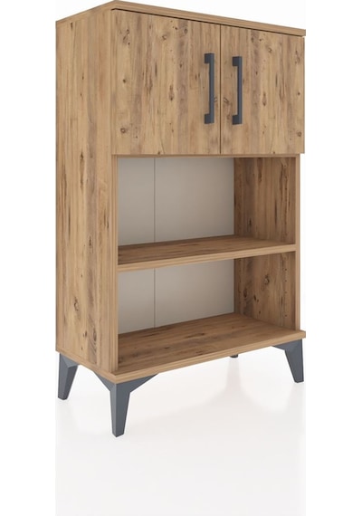 Arges Komodin 2 Raflı 2 Kapaklı 60x30x96 Çam-çam Atlas Çam