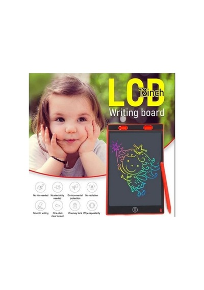 Kalem Stylus 12 Inc Renkli Lcd Grafik Dijital Kalemli Çizim Tableti Yazı Tahta Not Yazma Eğitim Tableti Kırmızı Diğer