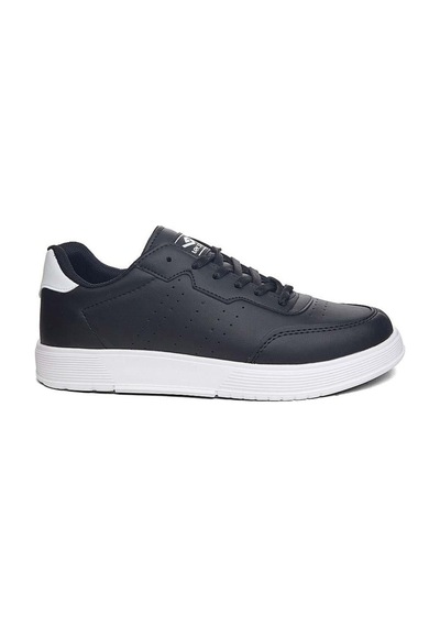 Dark Step 158-26 Cilt Deri Anatomik Erkek Sneaker Siyah-beyaz Siyah