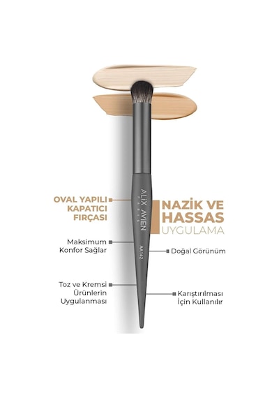 Alix Avien Yumuşak Ve Dayanıklı Metalik Başlıklı Sentetik Kıl Yapılı Profesyonel Makyaj Fırçası Ve Sprayi Seti