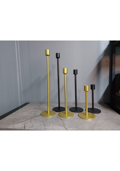 Lyla Candle3 'lü Mumluk, Şamdan Seti Siyah Siyah