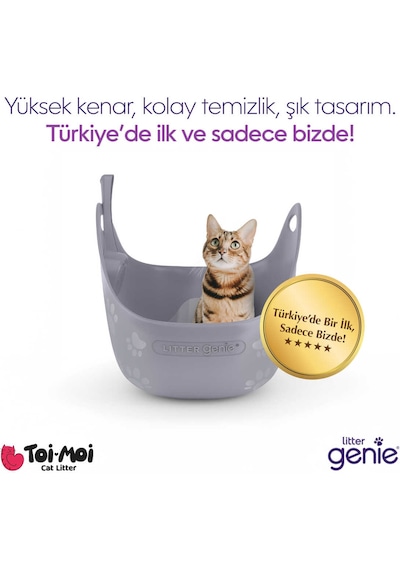 Yüksek Duvarlı Kolay Temizlenen Kedi Kum Kabı Yumuşak Esnek Taşınabilir Premium Kedi Tuvaleti