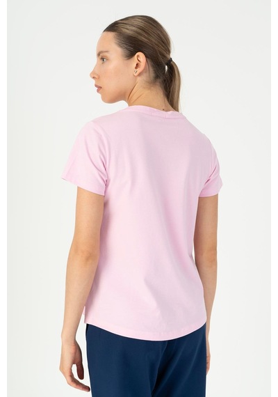 Maraton Regular Kadın Bisiklet Yaka Pembe T-shirt Pembe