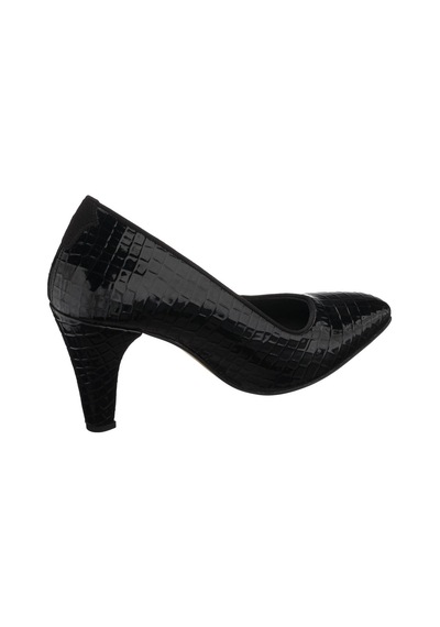 Costo Shoes 40-41-42-43-44 Numara Ays7986 Siyah Kroko Topuklu Özel Seri Kadın Stiletto Siyah