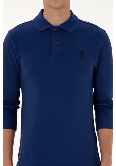 U.S. Polo Assn. Erkek Regular Fit Polo Yaka İndigo Basic Sweatshirt 50307757-VR028 U.S. Polo Assn. Erkek Regular Fit Polo Yaka İndigo Basic Sweatshirt 50307757-VR028