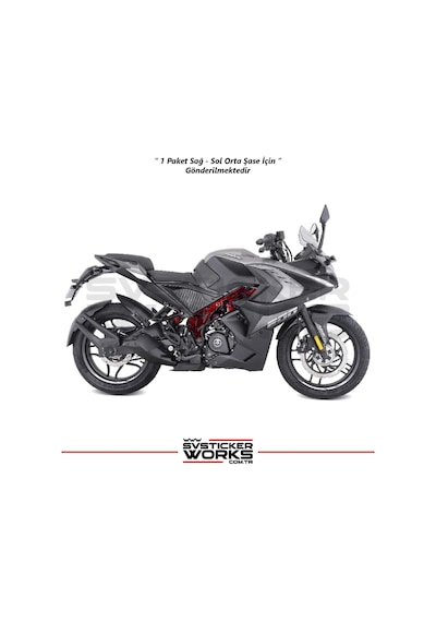 Bajaj Pulsar Rs200 Orta Şase Kaplama Two Face Venom Kaplama Desen Sticker Kırmızı