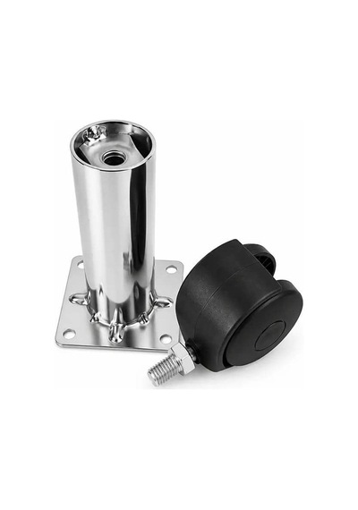 4 Adet 15cm Çap 32mm Metal Gövdeli Plastik Tekerlekli Mobilya Sehpa Ayağı Krom