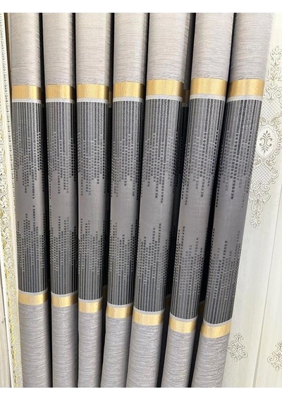 Lexroo Amasra Ft614164 V-5403 Gri 1/3 Sık Pileli Fon Perde Apm