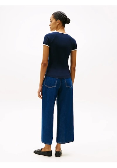 Tommy Hilfiger Contrast Rınger Tee Kadın Lacivert T-shirt