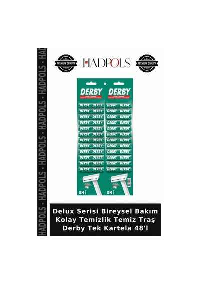 Delux Serisi Bireysel Bakım Kolay Temizlik Temiz Traş Derby Tek Kartela 48'l