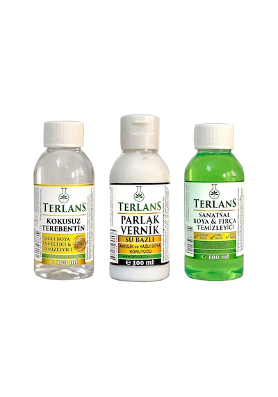 Boya Seti Yardımcı Malzemeler 3x100 Ml Terebentin - Vernik - Boya Temizleyici Genel