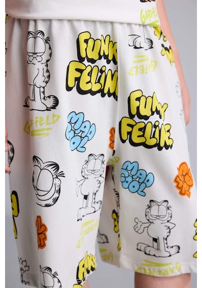 Defacto Garfıeld Lisanslı Regular Fıt 2li Beyaz Pijama Takımı Erkek Çocuk H8146a826hswt34 Beyaz-wt34