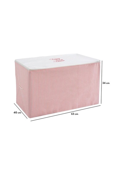 Serstil Büyük Boy Baskı Detaylı Pembe Çizgili Hurç 74 X 46 X 46 Cm