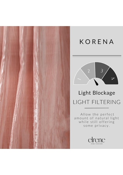 Lexroo Elrene Home Fashions Korena Perde Katlamalı Kadife, Rustik Tarz Çok Renkli